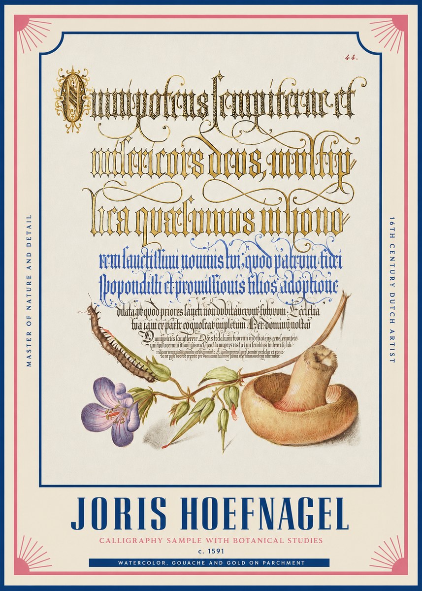 Joris Hoefnagel From a Series of Calligraphy Samples No2 - Plakát