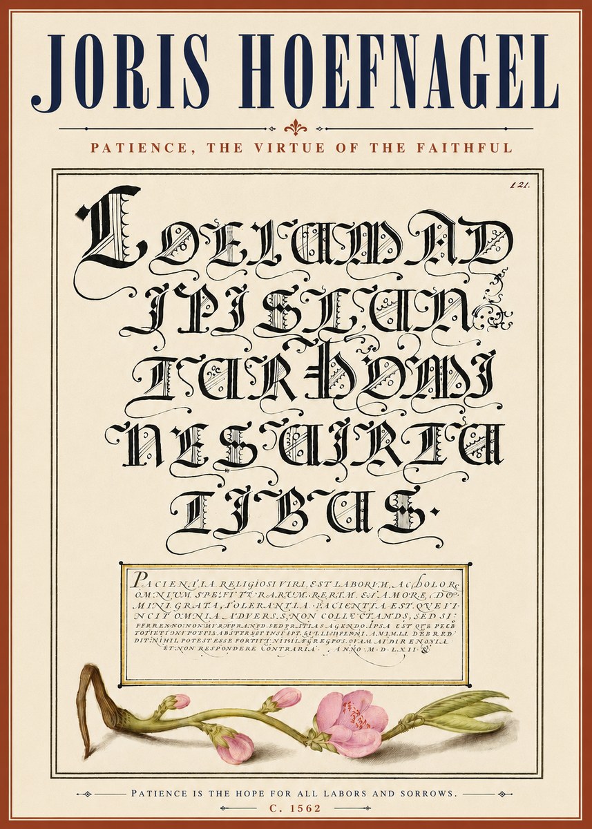 Joris Hoefnagel Calligraphic Alphabet from a Book of Lettering No6 - Plakát