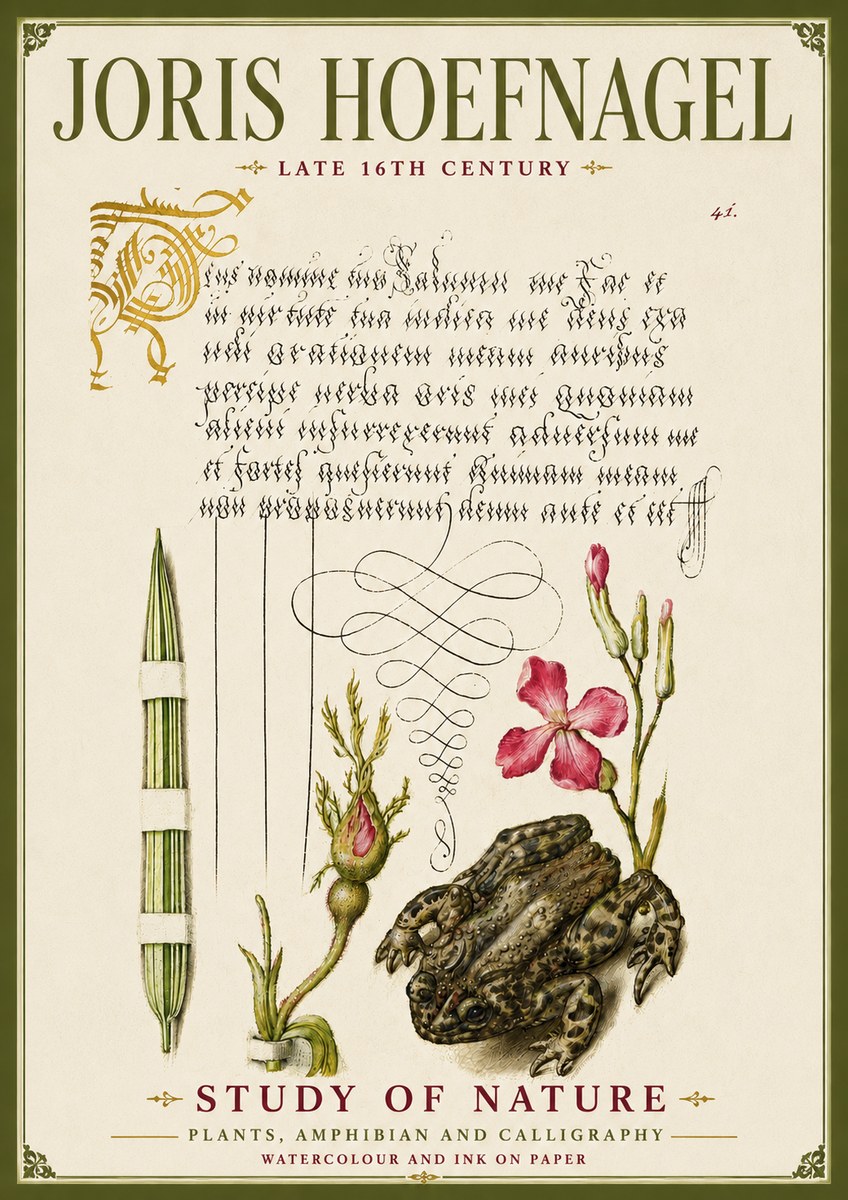 Joris Hoefnagel Study of Nature I No6 - Plakát