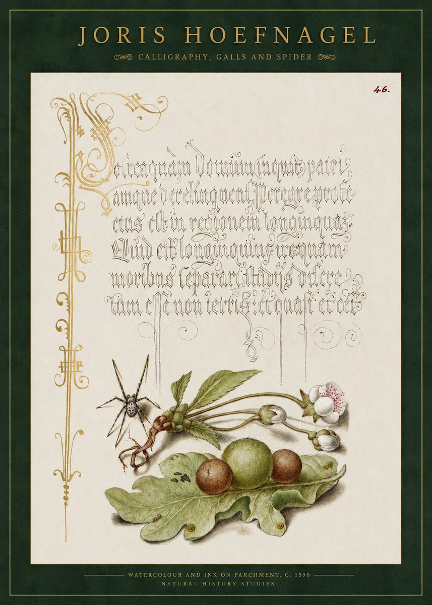 Joris Hoefnagel Plant with Galls and Insect No3 - Plakát