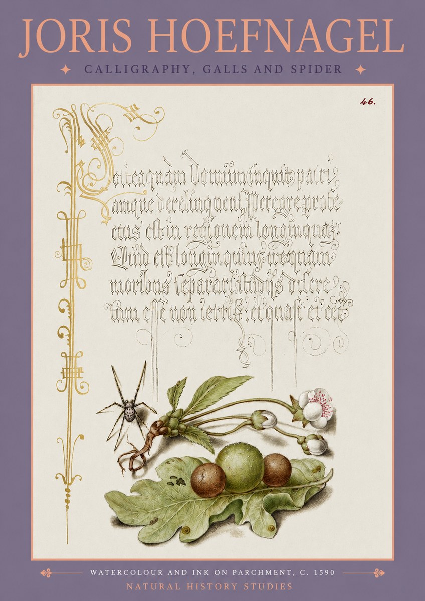Joris Hoefnagel Plant with Galls and Insect No4 - Plakát