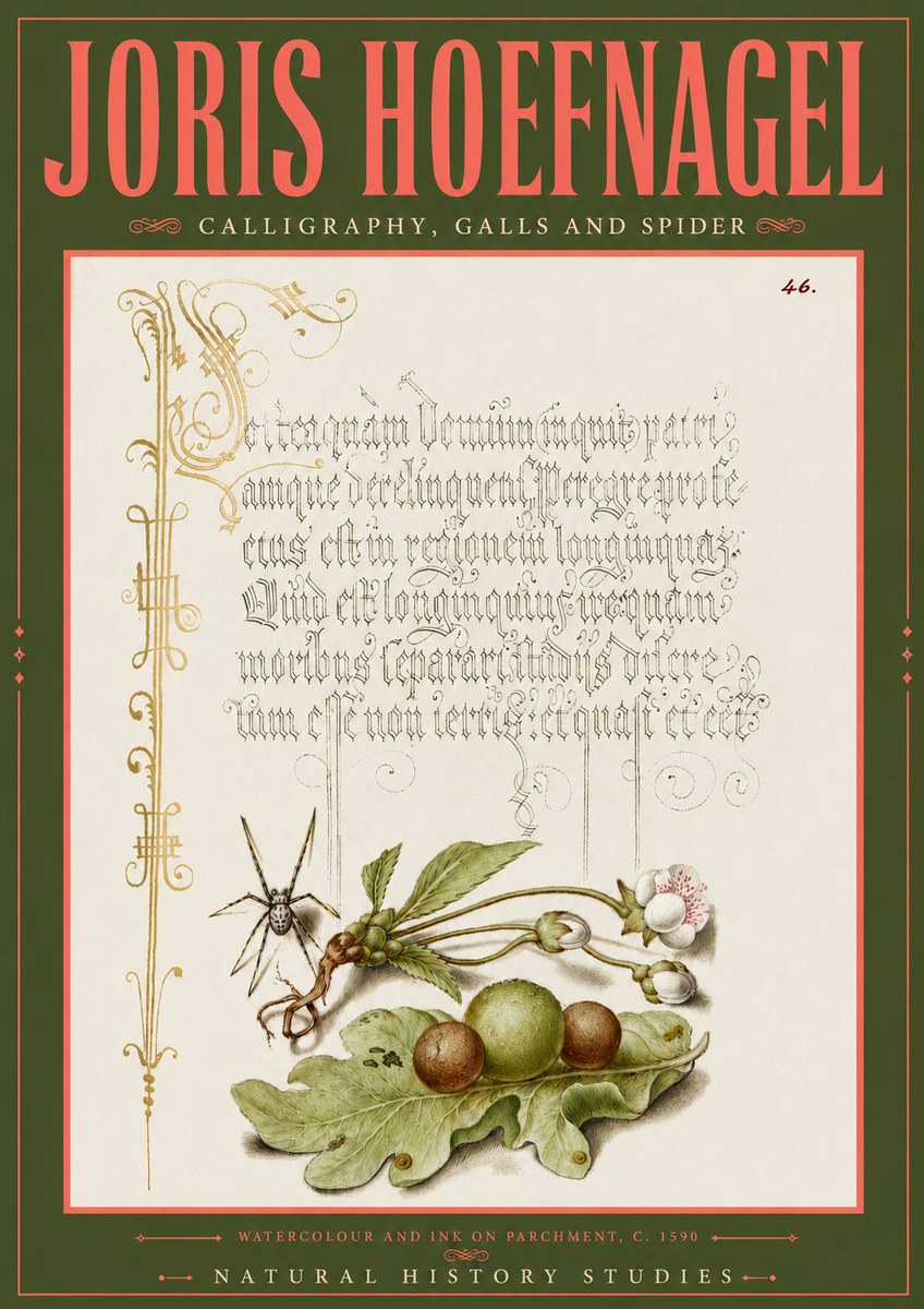 Joris Hoefnagel Plant with Galls and Insect No6 - Plakát