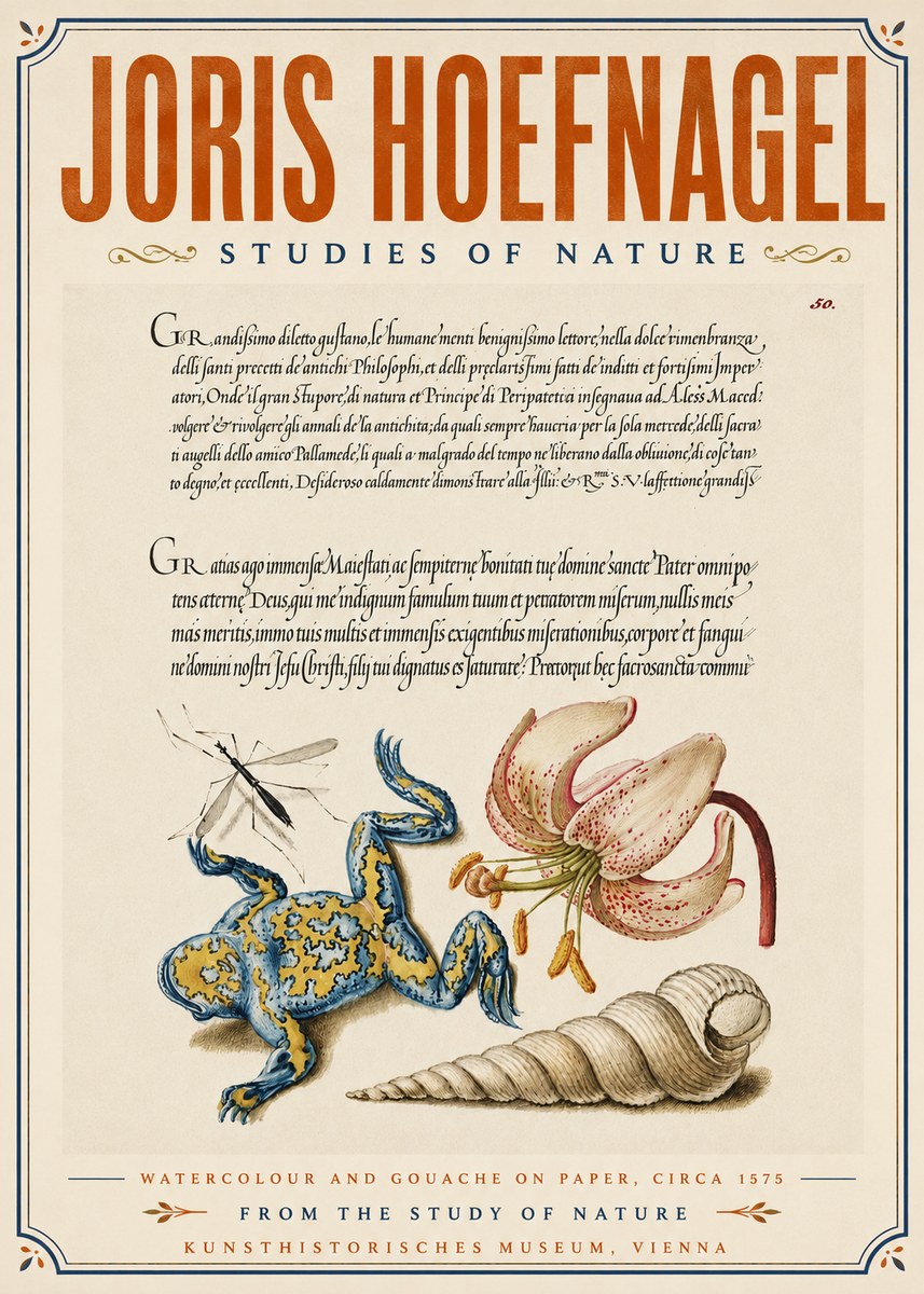 Joris Hoefnagel From the Study of Nature No6 - Plakát