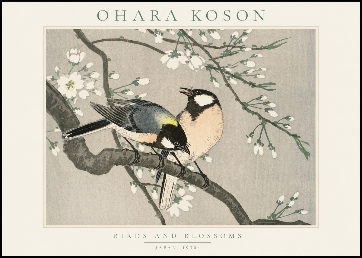 Ohara Koson Birds and Blossoms No1 - Plakát