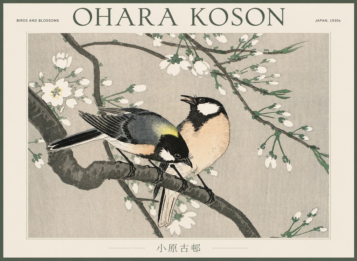 Ohara Koson Birds and Blossoms No2 - Plakát