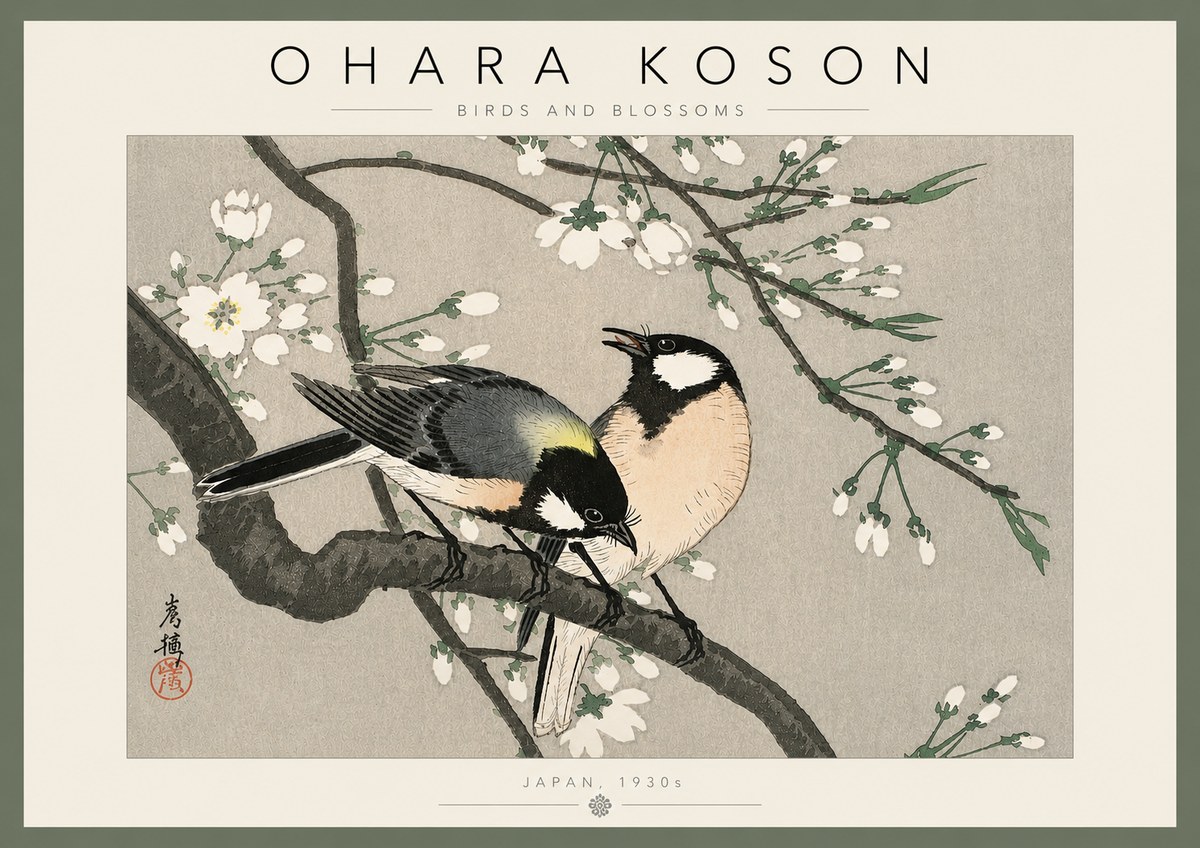 Ohara Koson Birds and Blossoms No4 - Plakát