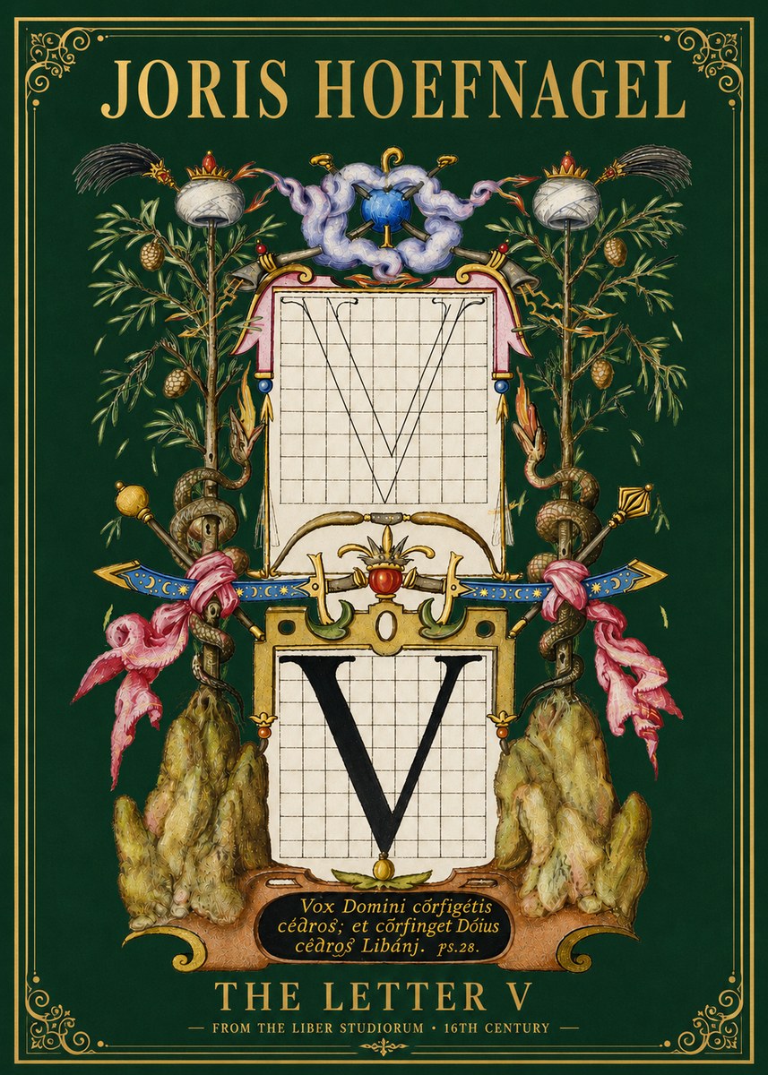 Joris Hoefnagel The Letter V No5 - Plakát