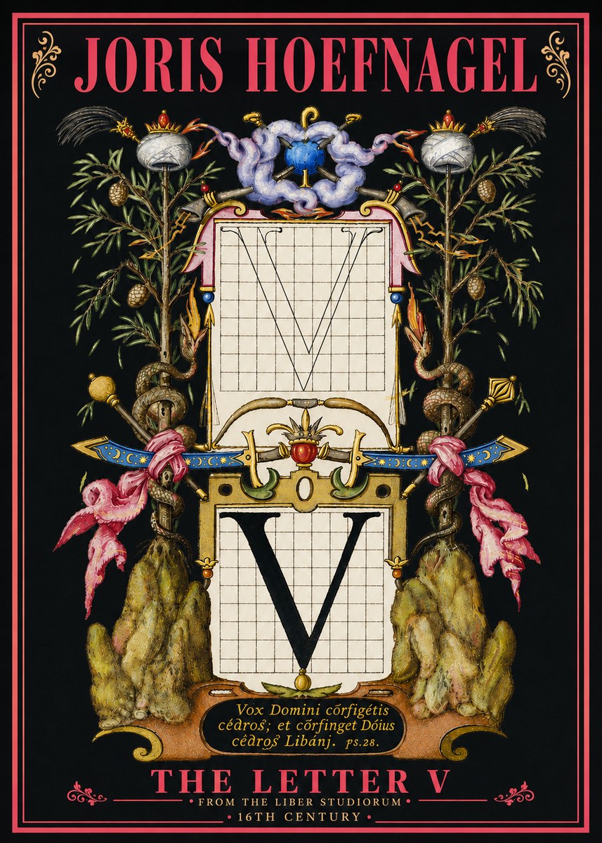 Joris Hoefnagel The Letter V No6 - Plakát