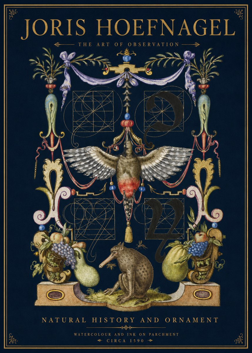 Joris Hoefnagel Study of Nature and Ornament No5 - Plakát
