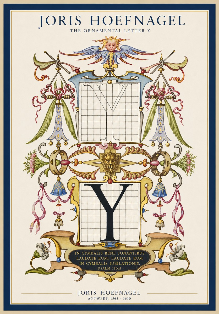 Joris Hoefnagel The Ornamental Letter Y No1 - Plakát