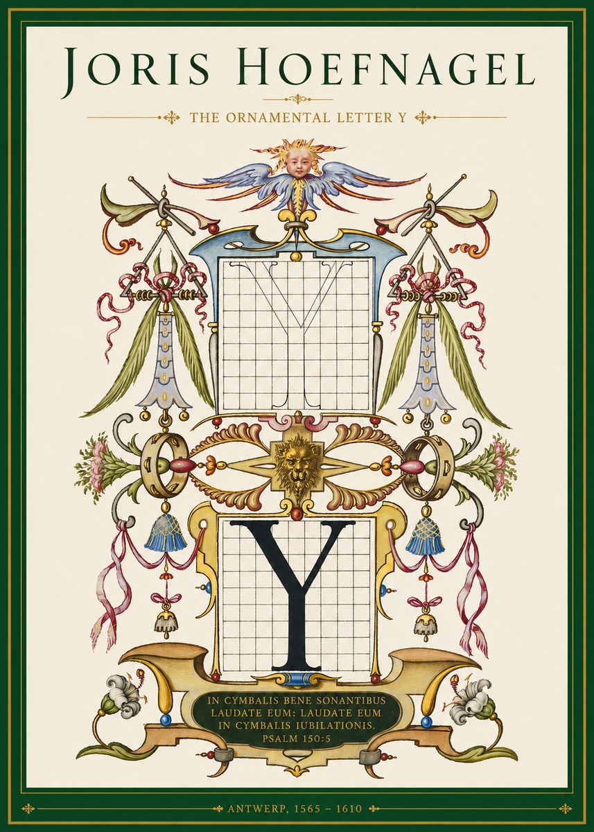 Joris Hoefnagel The Ornamental Letter Y No3 - Plakát