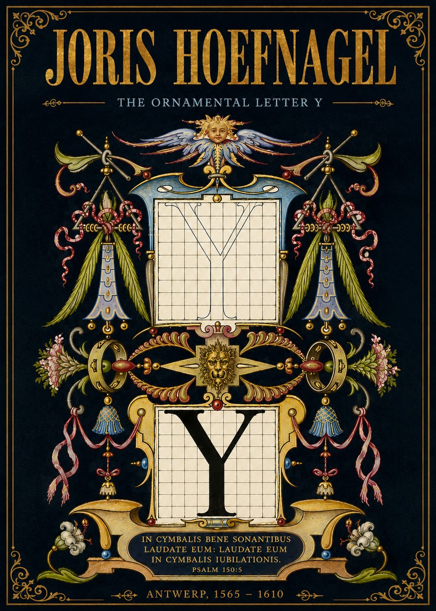 Joris Hoefnagel The Ornamental Letter Y No6 - Plakát