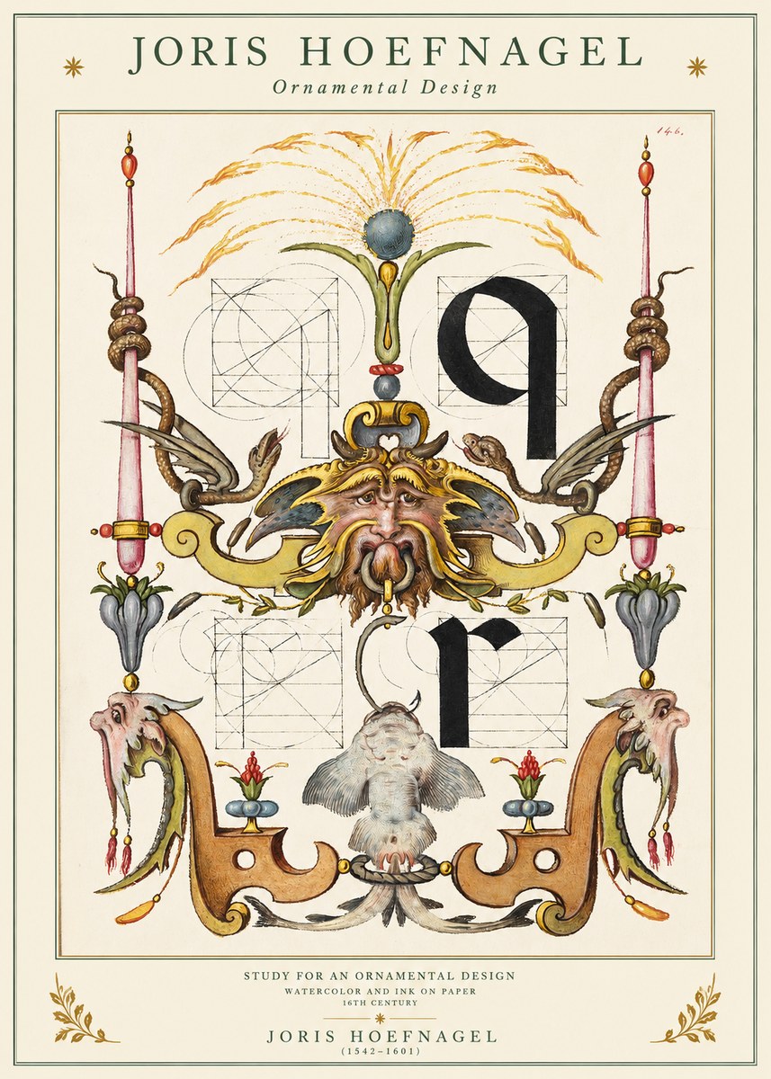 Joris Hoefnagel Ornamental Design I No1 - Plakát
