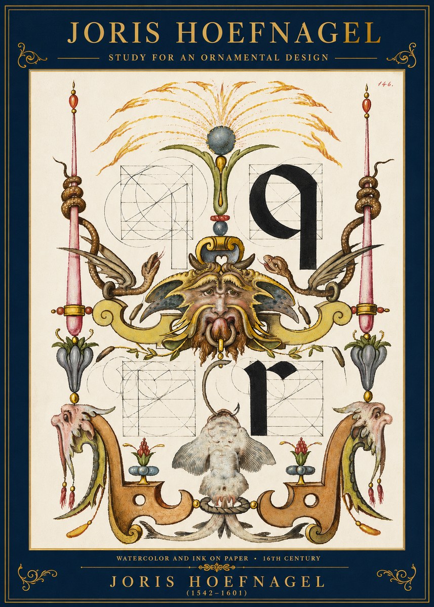 Joris Hoefnagel Ornamental Design I No3 - Plakát