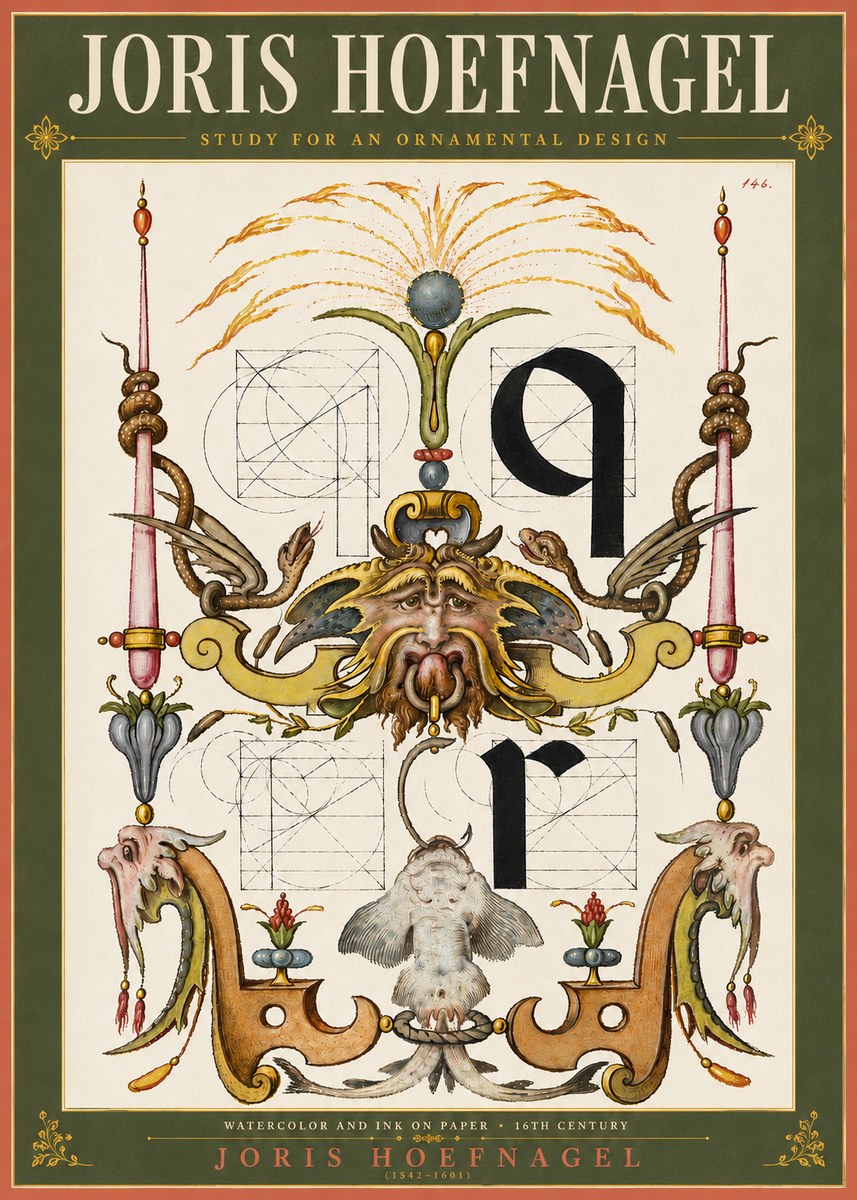 Joris Hoefnagel Ornamental Design I No4 - Plakát