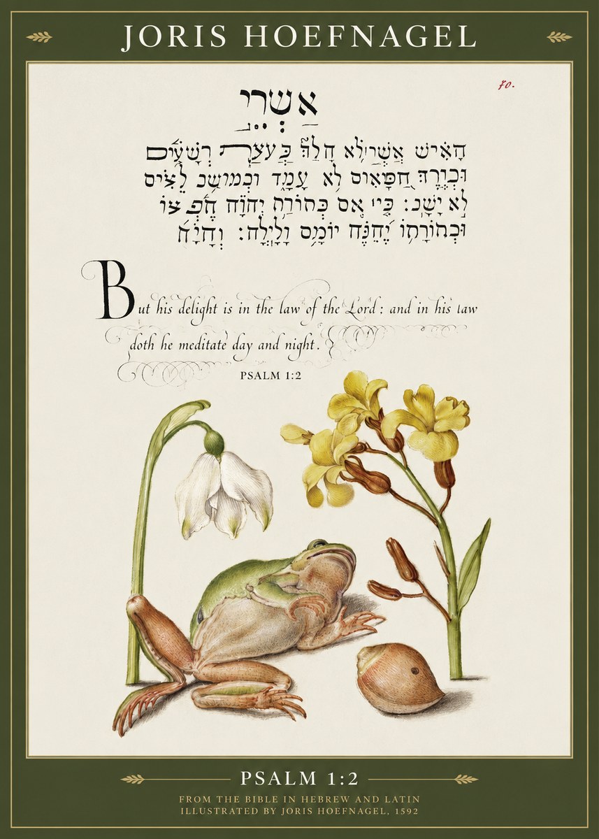 Joris Hoefnagel Psalm 1:2 No1 - Plakát
