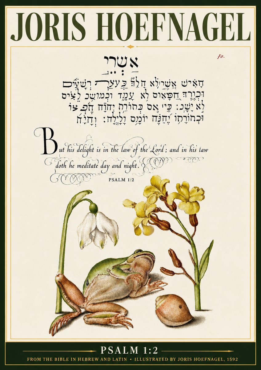 Joris Hoefnagel Psalm 1:2 No3 - Plakát