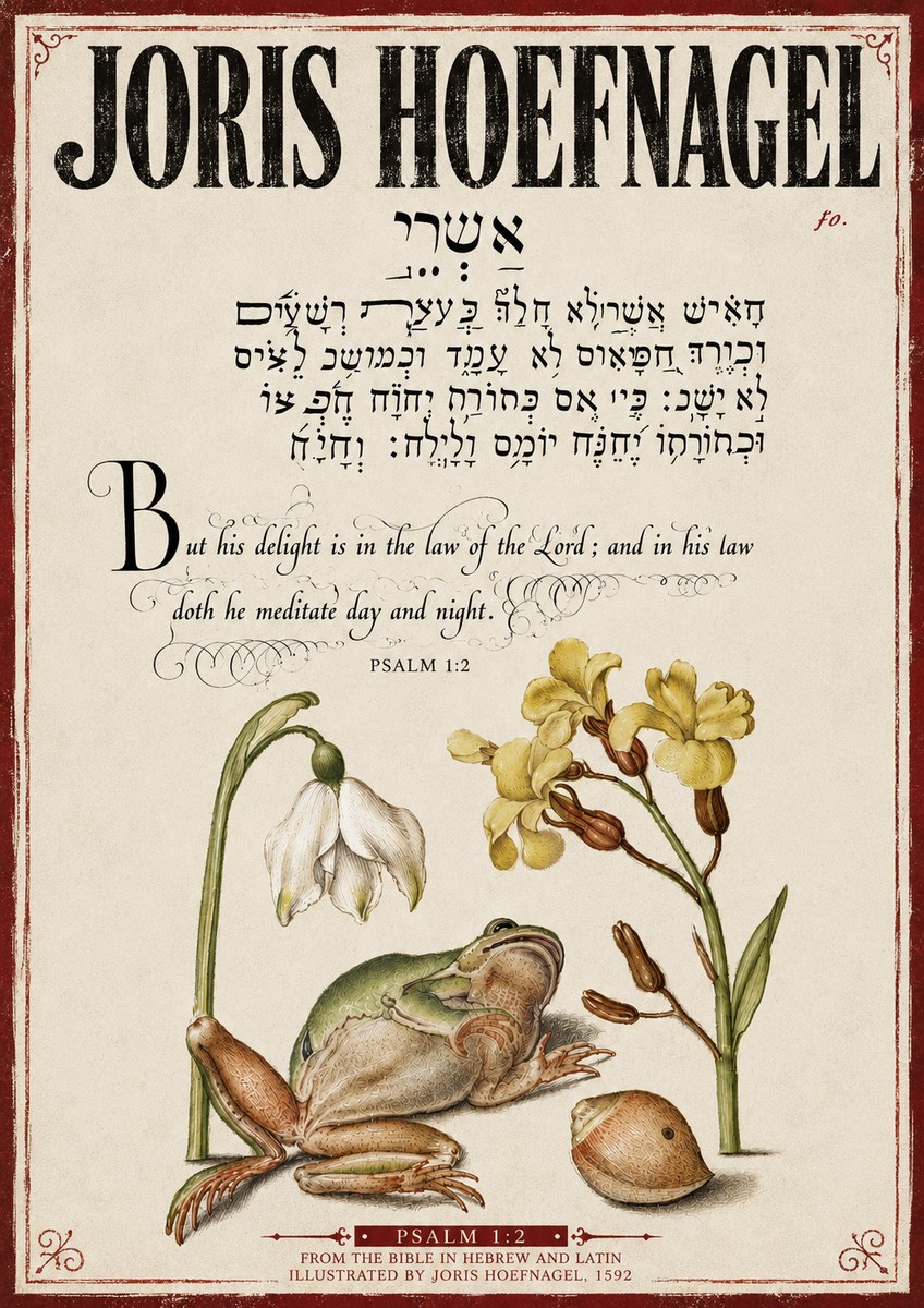 Joris Hoefnagel Psalm 1:2 No4 - Plakát