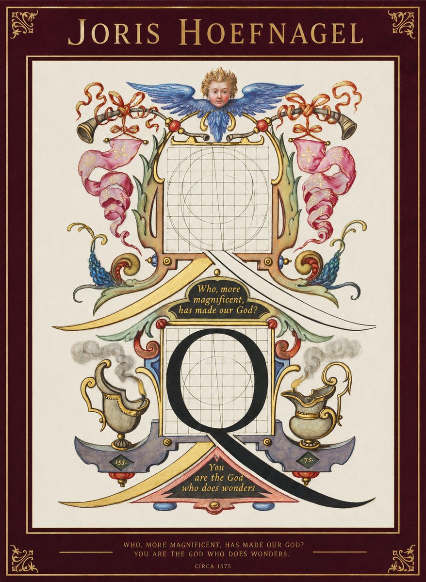 Joris Hoefnagel The Calligraphic Q No2 - Plakát