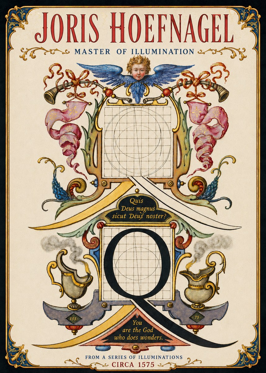 Joris Hoefnagel The Calligraphic Q No5 - Plakát
