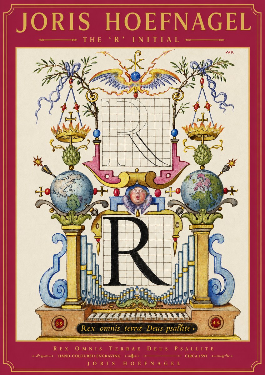 Joris Hoefnagel The 'R' Initial No2 - Plakát