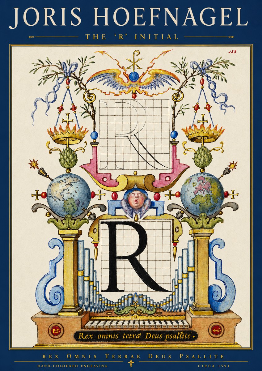 Joris Hoefnagel The 'R' Initial No3 - Plakát