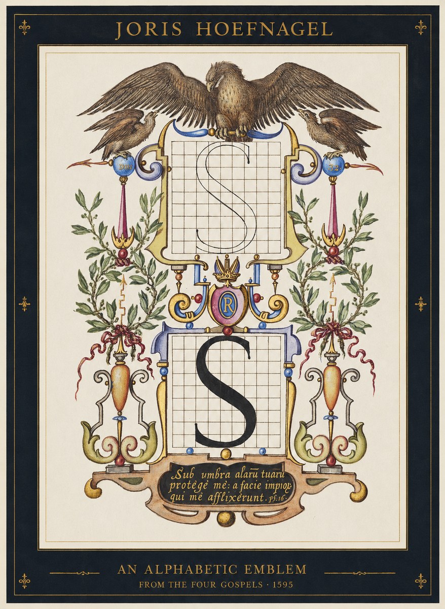 Joris Hoefnagel An Alphabetic Emblem from the Four Gospels No1 - Plakát