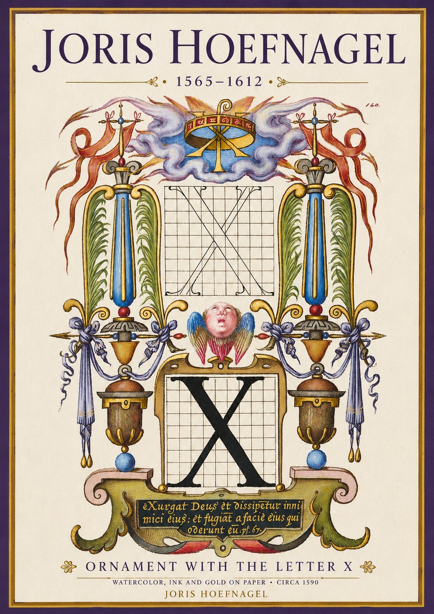 Joris Hoefnagel Ornament with the Letter X No3 - Plakát