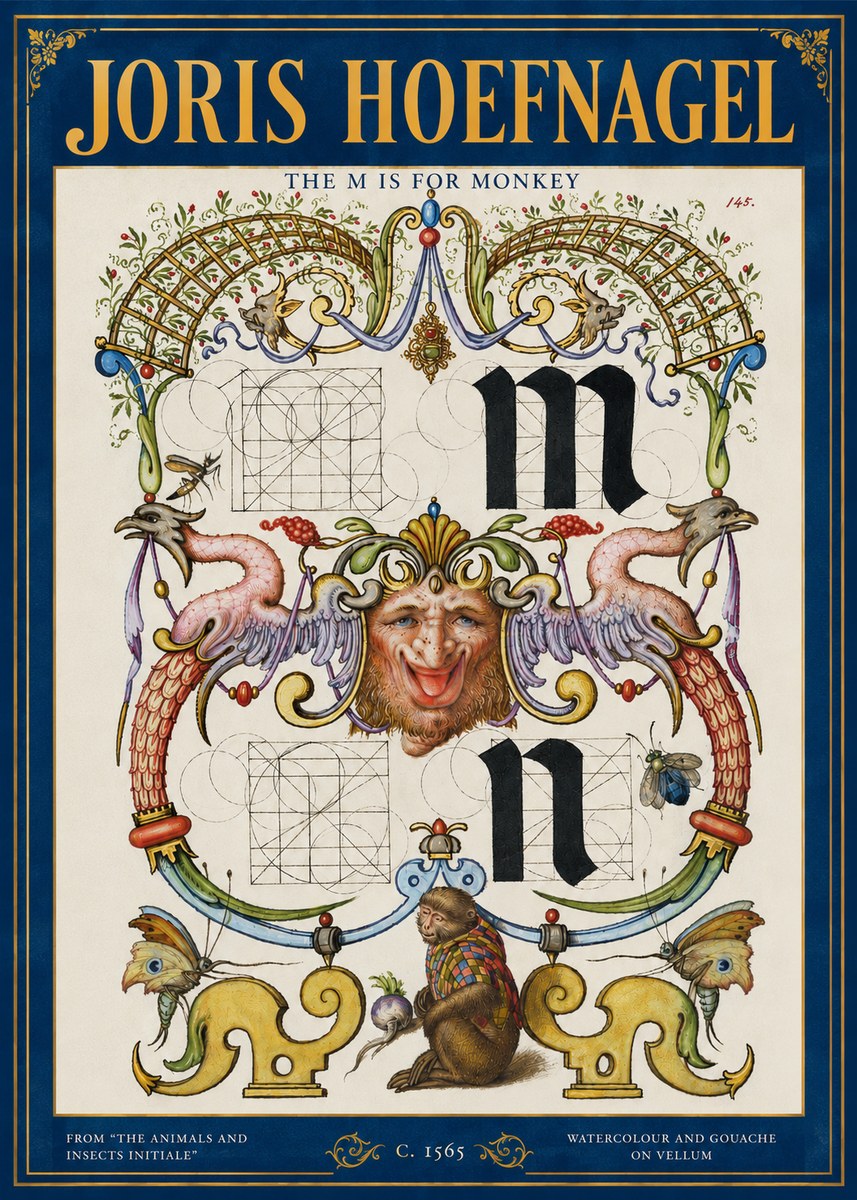 Joris Hoefnagel Grotesques and Ornaments No4 - Plakát