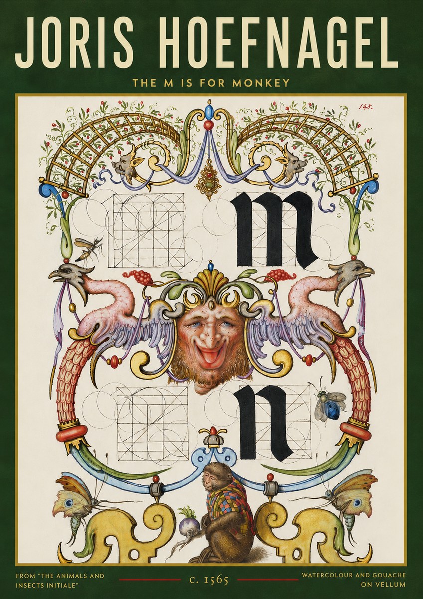 Joris Hoefnagel Grotesques and Ornaments No5 - Plakát