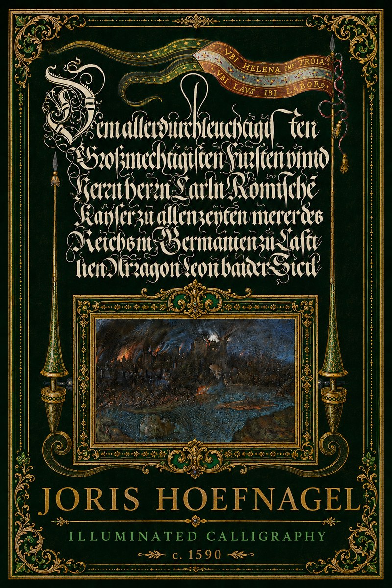 Joris Hoefnagel Illuminated Calligraphy No6 - Plakát