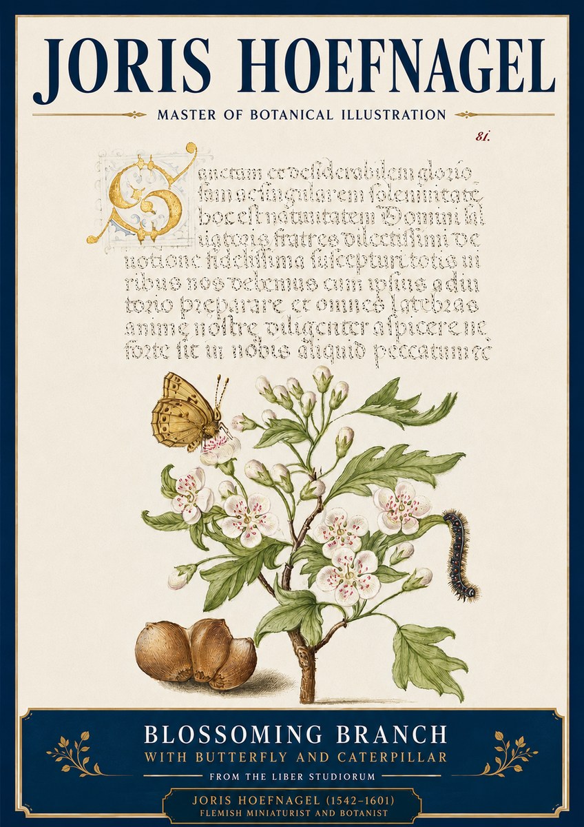 Joris Hoefnagel Blossoming Branch No4 - Plakát