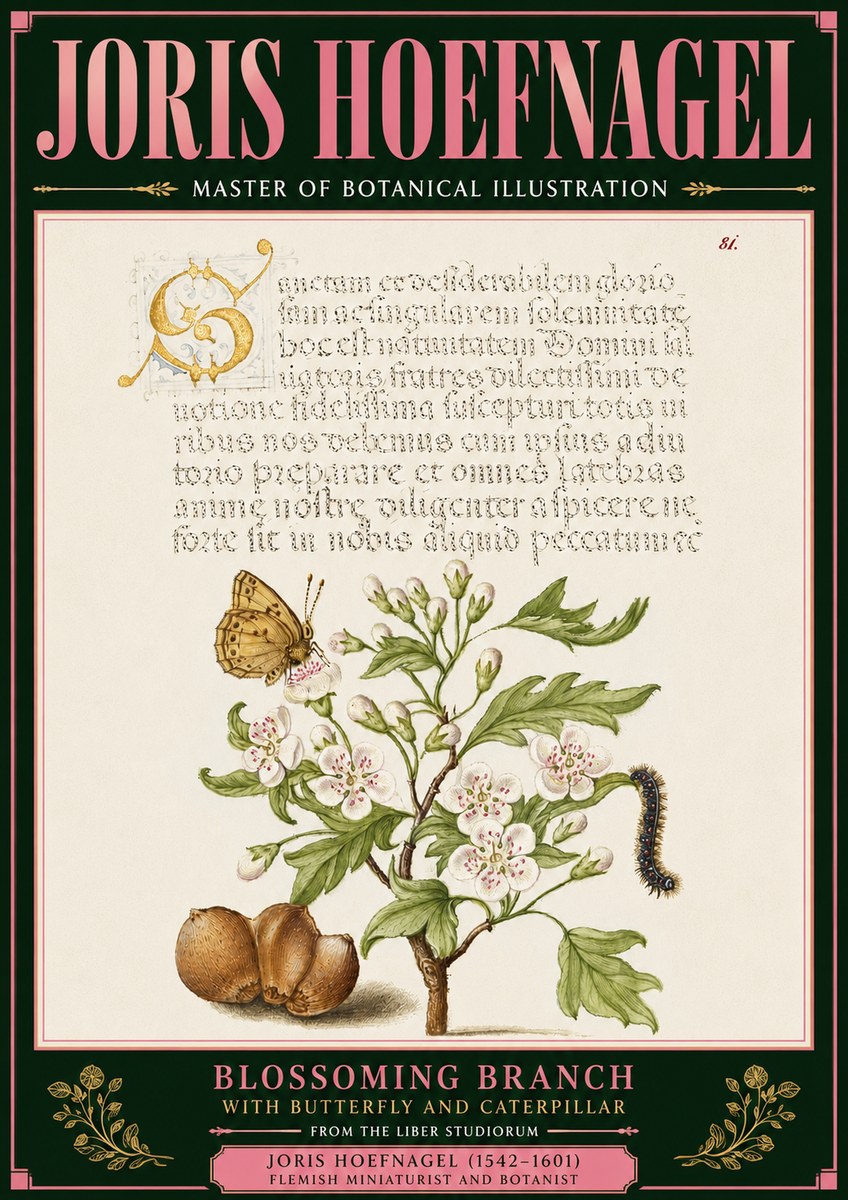 Joris Hoefnagel Blossoming Branch No6 - Plakát