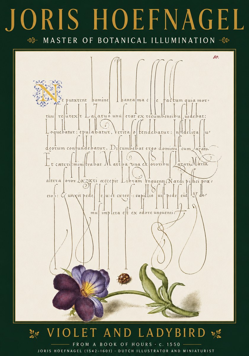 Joris Hoefnagel Violet and Ladybird No4 - Plakát