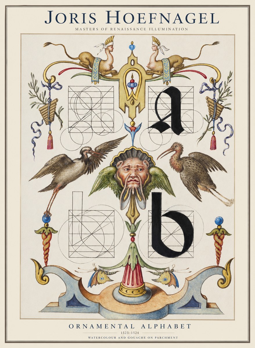Joris Hoefnagel Ornamental Alphabet No1 - Plakát