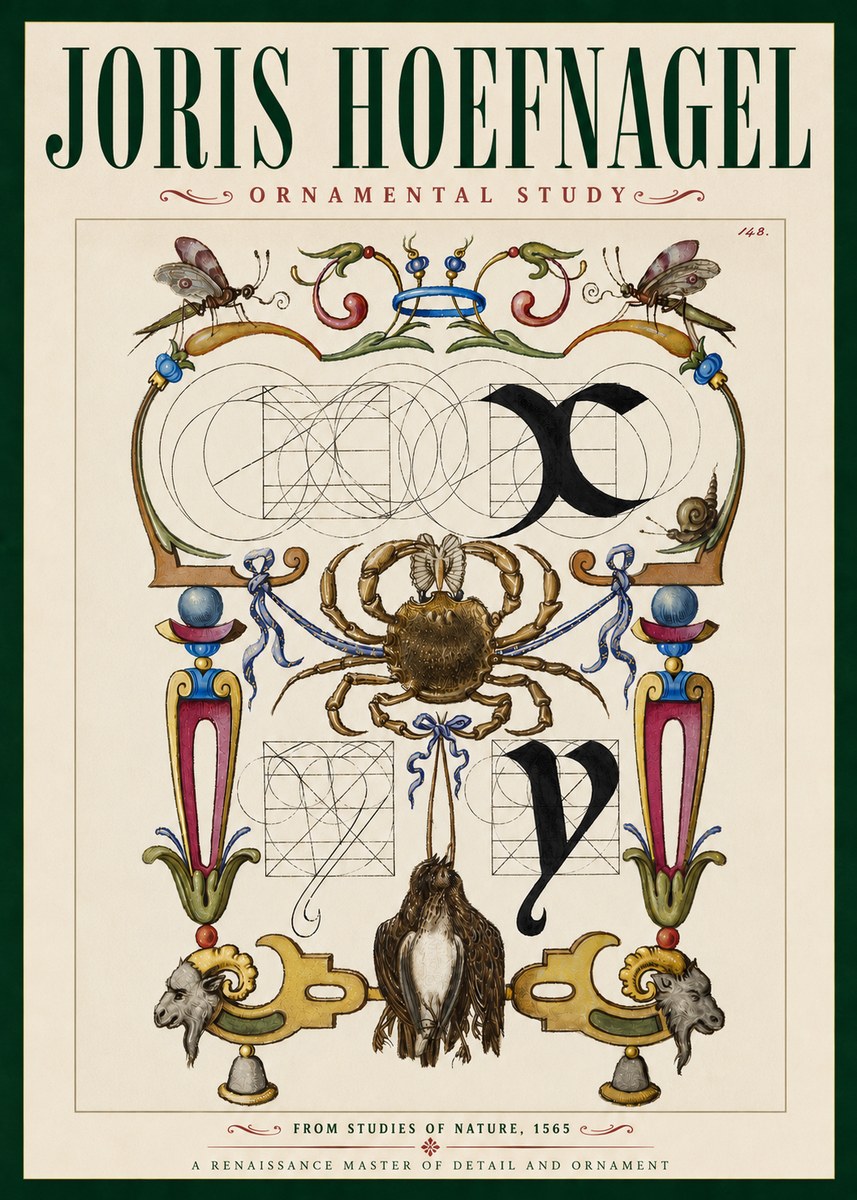 Joris Hoefnagel Ornamental Study II No4 - Plakát