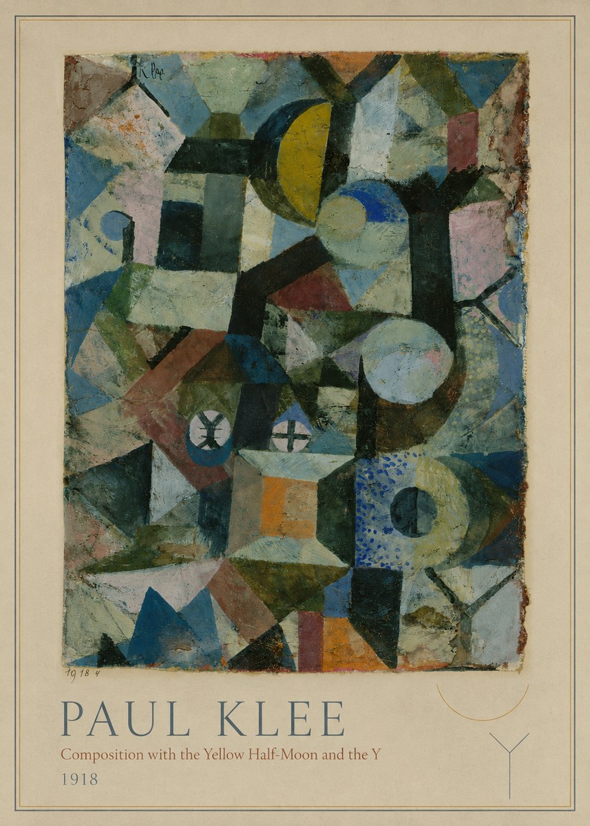 Paul Klee Composition with the Yellow Half-moon and the Y No2 - Plakát