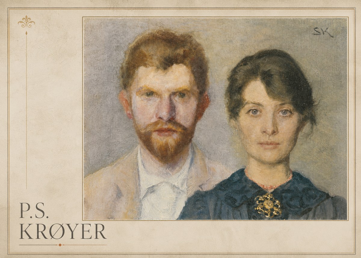 P.S. Krøyer Self-portrait with Marie Krøyer No1 - Plakát