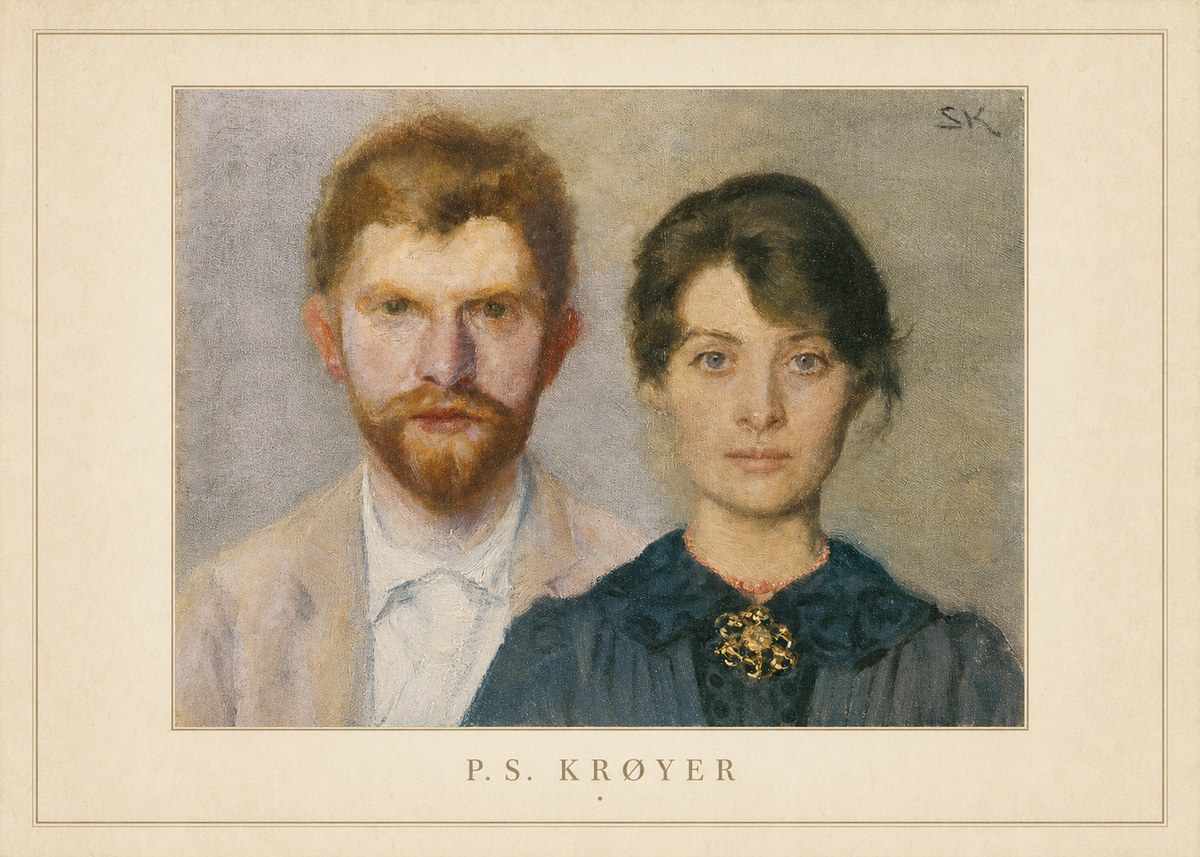 P.S. Krøyer Self-portrait with Marie Krøyer No4 - Plakát