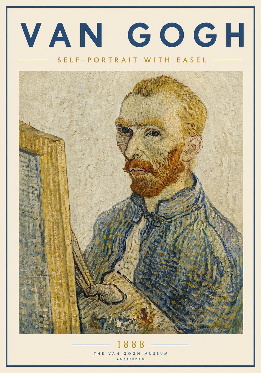 Van Gogh Self-portrait with Easel I No6 - Plakát