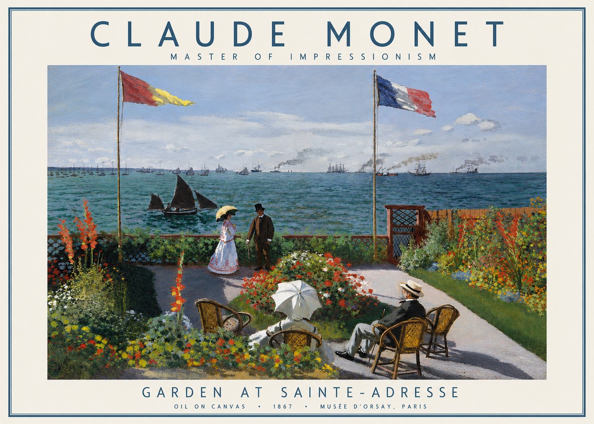 Monet Garden at Sainte-adresse No3 - Plakát