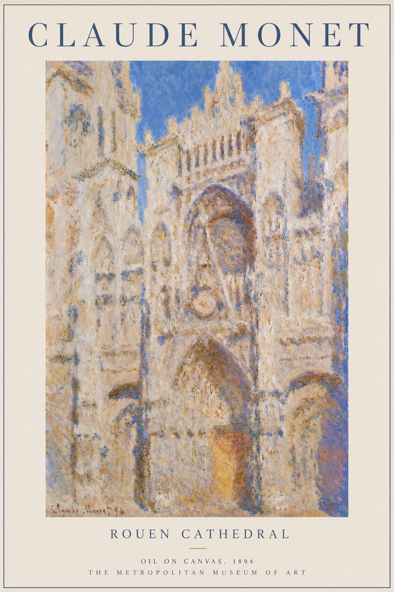 Monet Rouen Cathedral No2 - Plakát