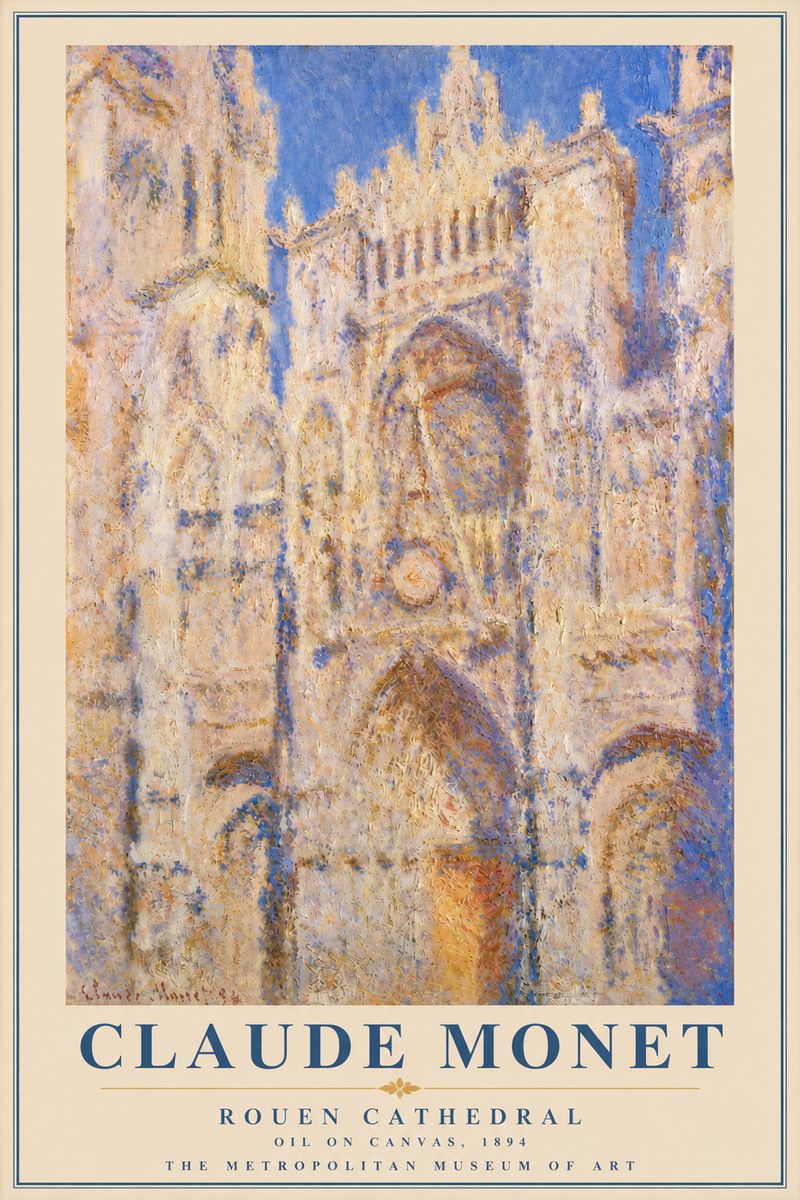 Monet Rouen Cathedral No4 - Plakát