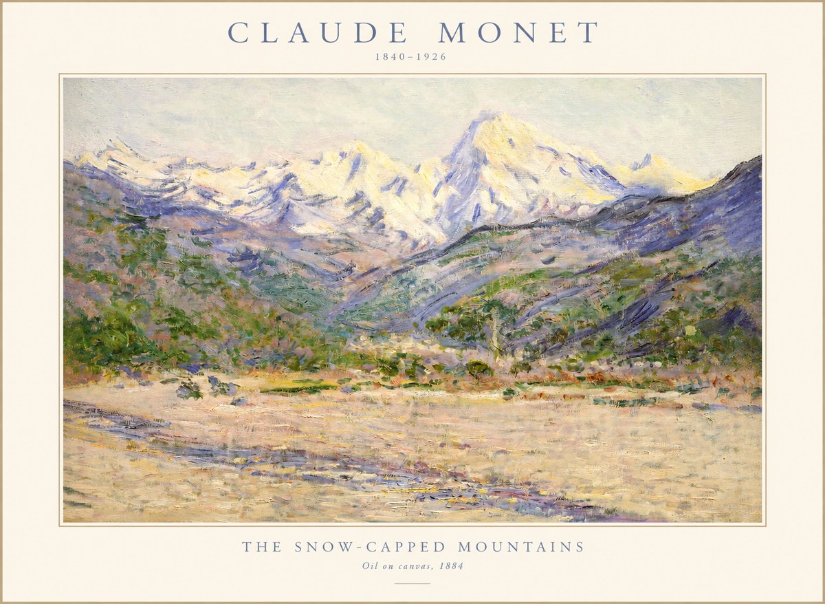 Monet The Snow-capped Mountains No1 - Plakát