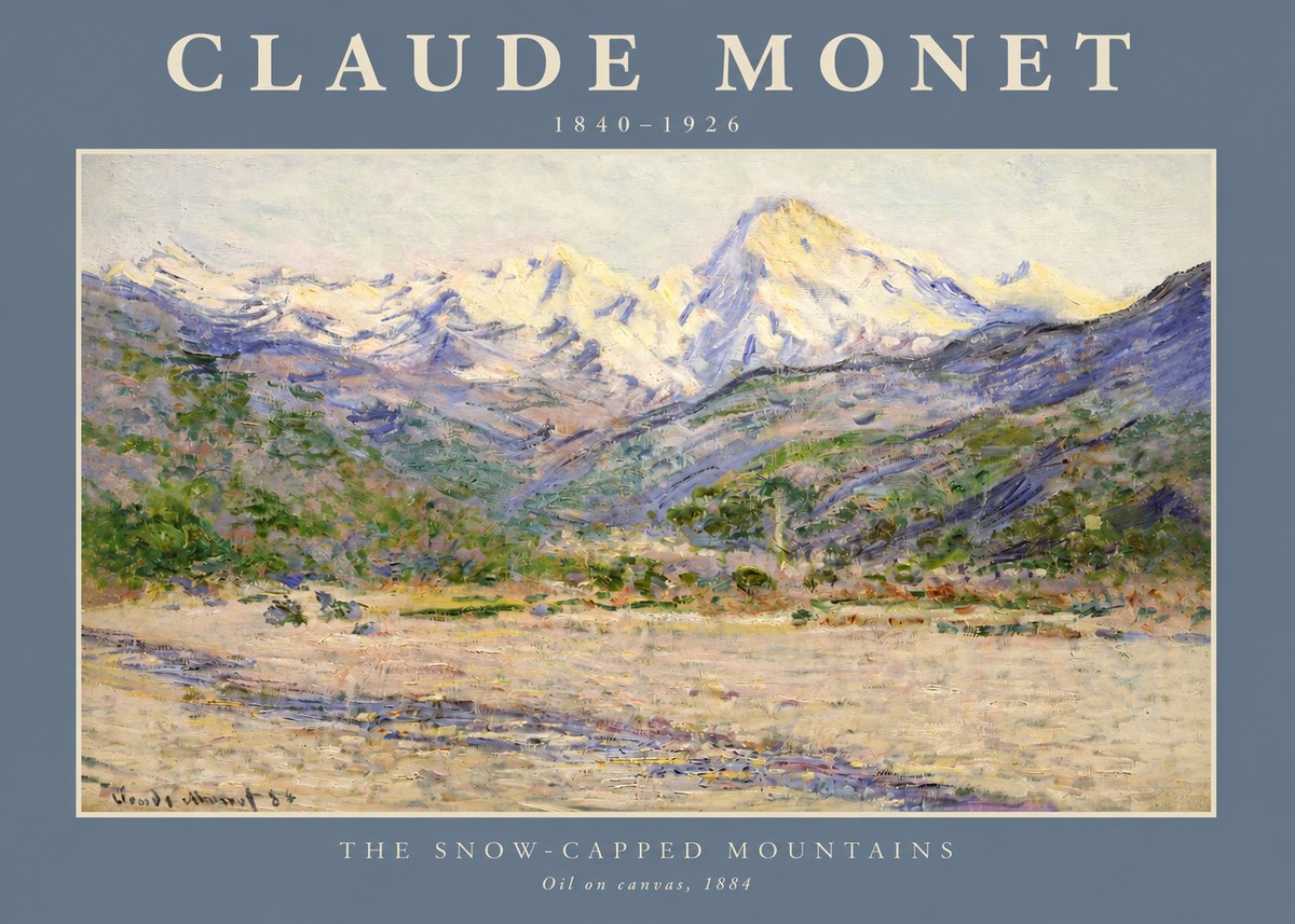 Monet The Snow-capped Mountains No2 - Plakát