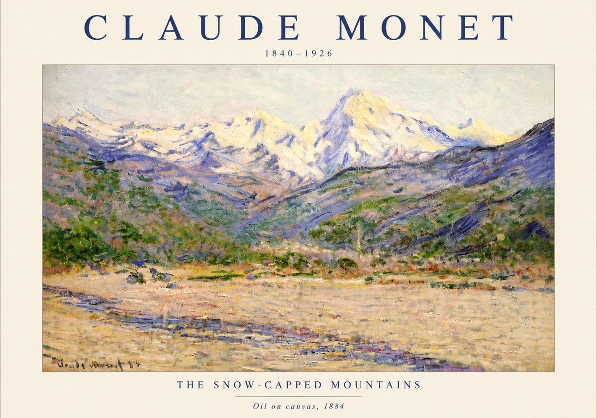Monet The Snow-capped Mountains No3 - Plakát