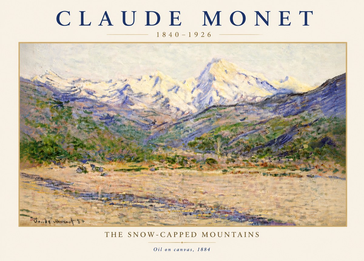 Monet The Snow-capped Mountains No5 - Plakát