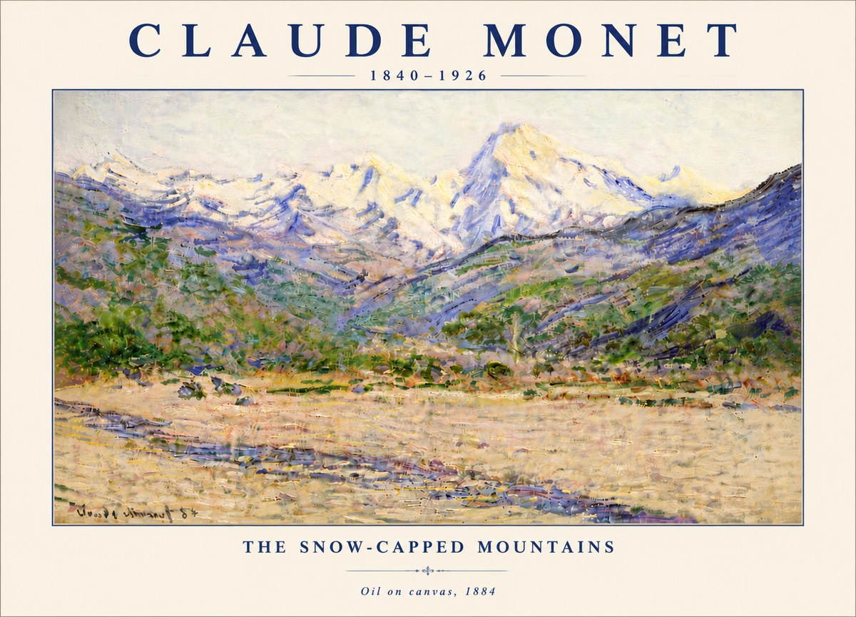 Monet The Snow-capped Mountains No6 - Plakát