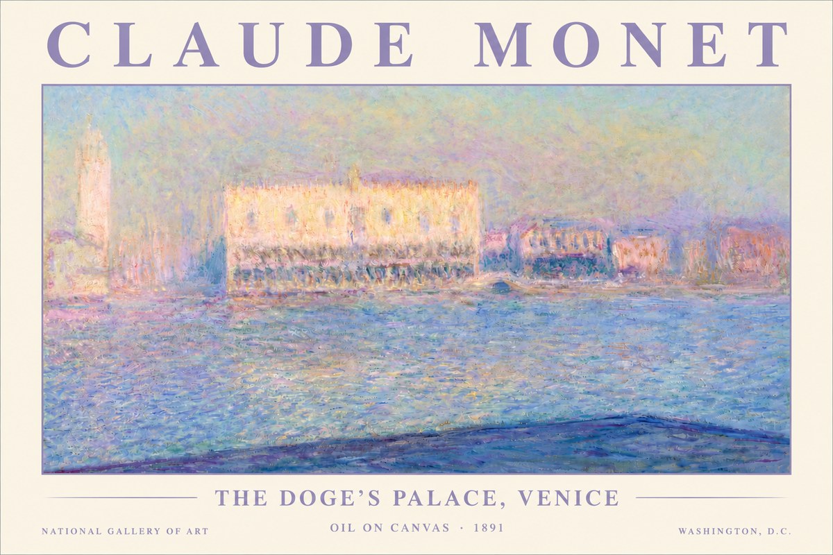 Monet The Doge's Palace, Venice No3 - Plakát