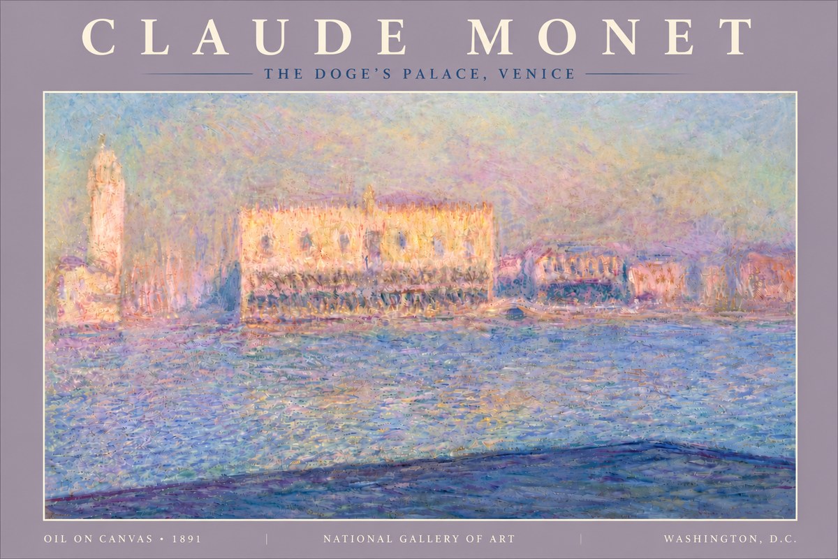 Monet The Doge's Palace, Venice No5 - Plakát